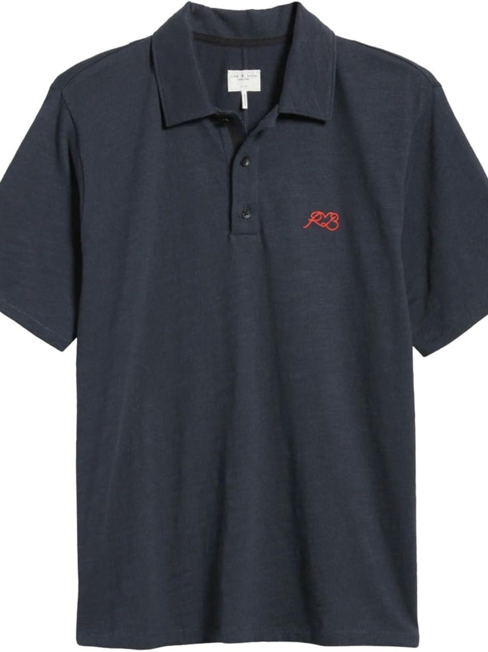 Rag & Bone Love Rb Classic Flame Polo Shirt Salute Blue size M EUC 100% Cotton